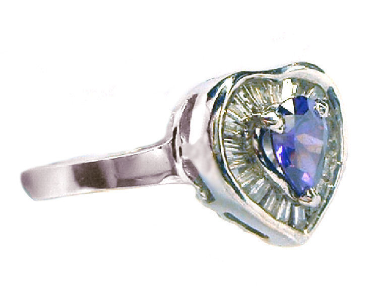 1.50ct Amethyst & Diamond Ring in 14K White Gold
