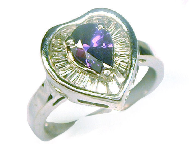 1.50ct Amethyst & Diamond Ring in 14K White Gold