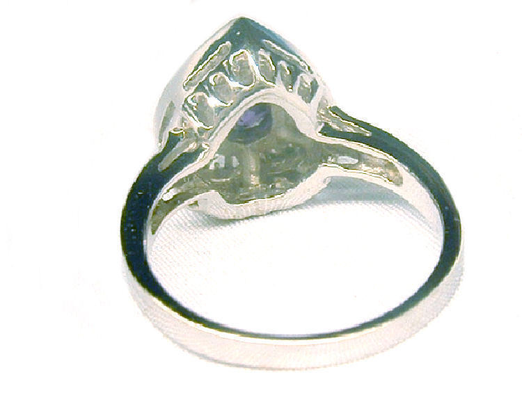 1.50ct Amethyst & Diamond Ring in 14K White Gold