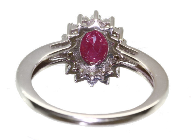 1.14ct Ruby & Diamond Ring in 14K White Gold