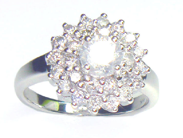 1.29ct Diamond Cluster Ring in 14K White Gold