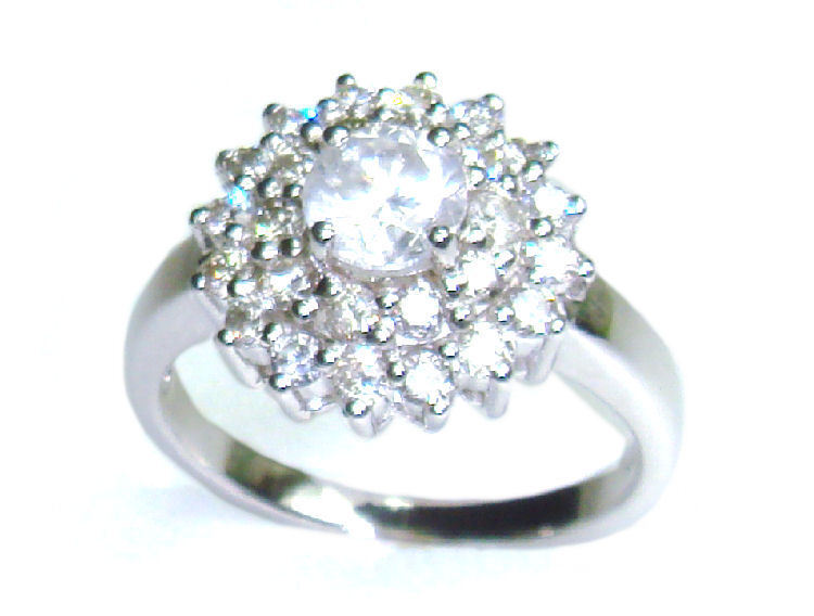 1.29ct Diamond Cluster Ring in 14K White Gold