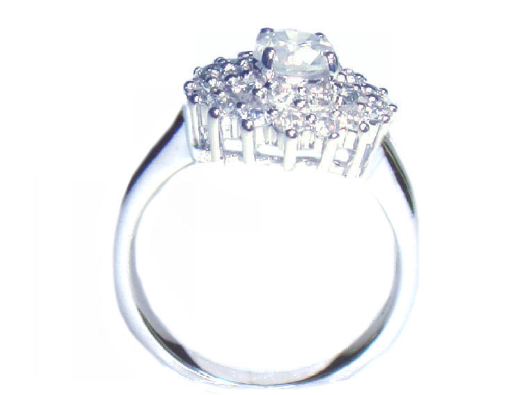 1.29ct Diamond Cluster Ring in 14K White Gold