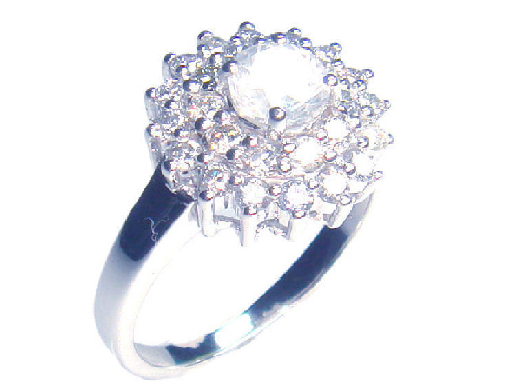 1.29ct Diamond Cluster Ring in 14K White Gold