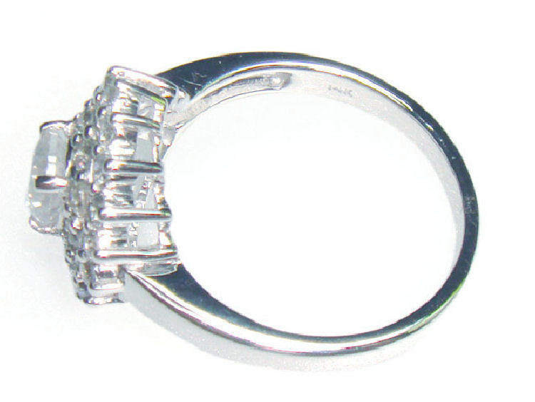 1.29ct Diamond Cluster Ring in 14K White Gold