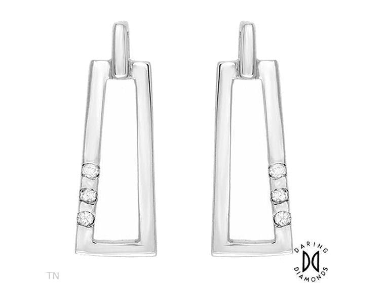 0.06ct Diamonds Earrings In 925 Sterling silver