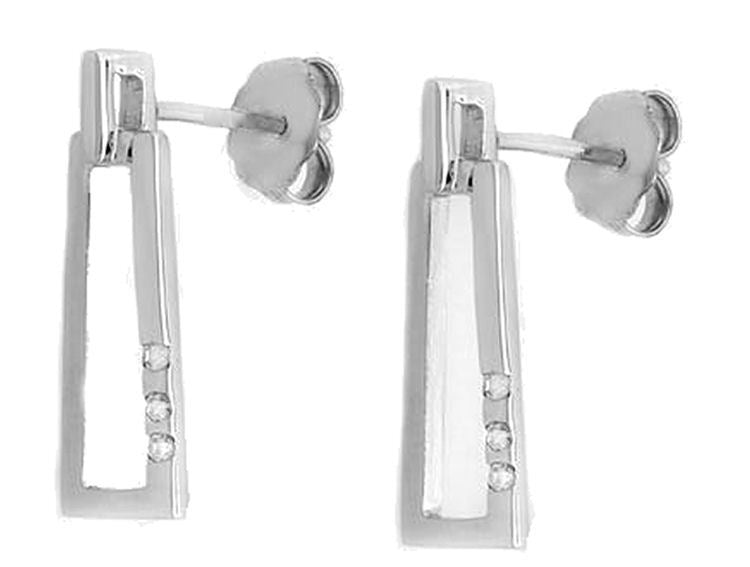 0.06ct Diamonds Earrings In 925 Sterling silver