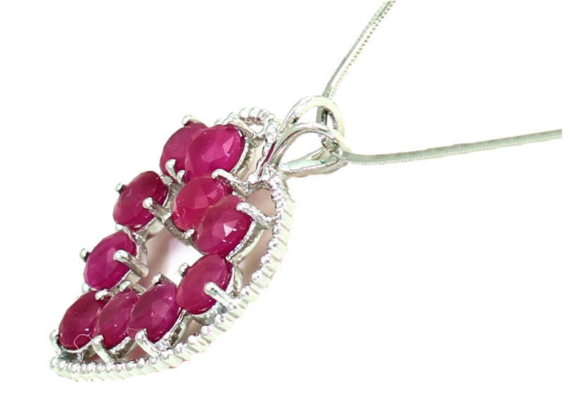 2.86ct Ruby Necklace in 18K White Gold