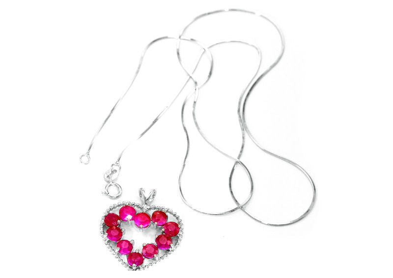 2.86ct Ruby Necklace in 18K White Gold