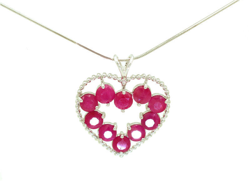 2.86ct Ruby Necklace in 18K White Gold