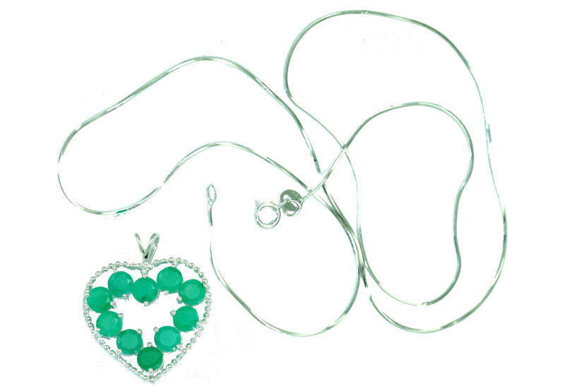 2.86ct Emerald Necklace in 18K White Gold