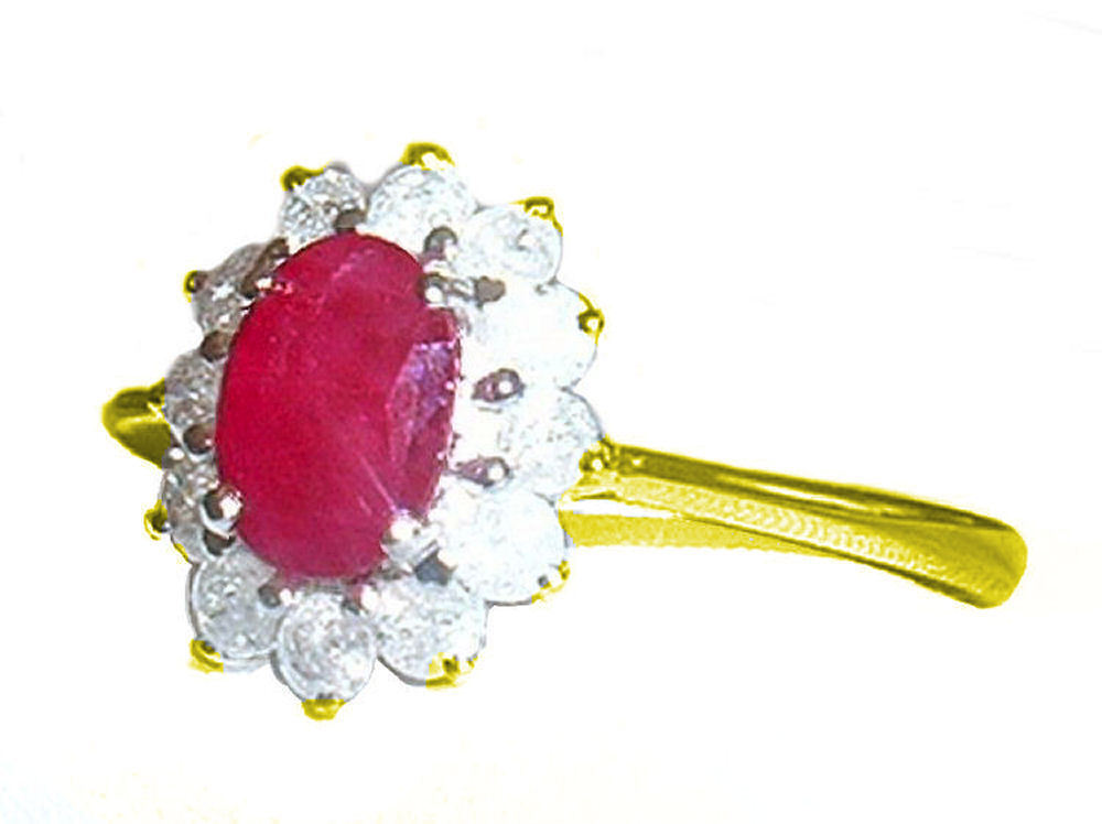 1.14ct Ruby & Diamond Ring in 14K Yellow Gold