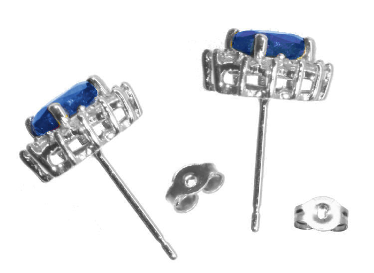 Sparkling 2.5ct Diamond &Sapphire Earrings in 14K Gold