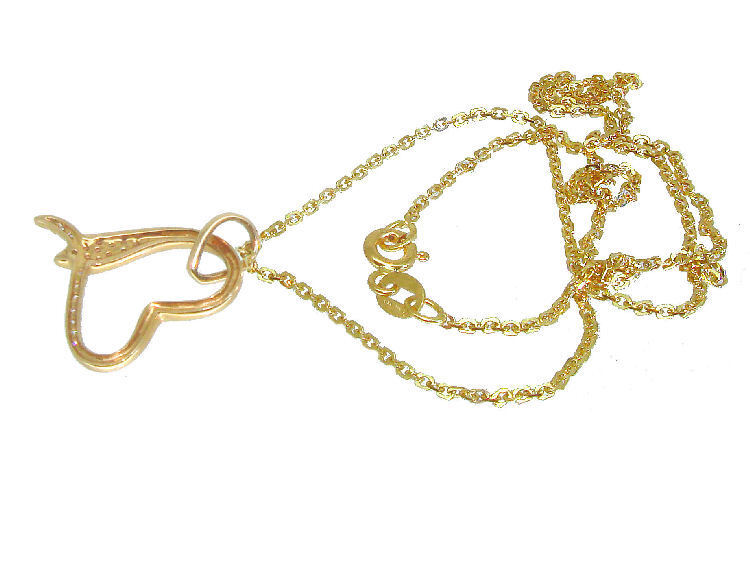 0.10ct Diamond Necklace in 18K Yellow Gold - Necklace Length (43.30cm)