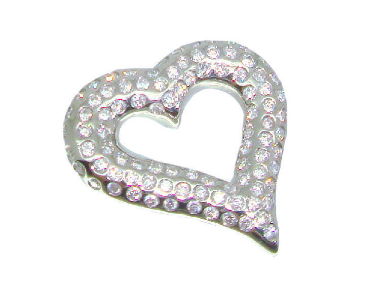 0.39ct Heart-Shaped Diamond Necklace in 18K White Gold