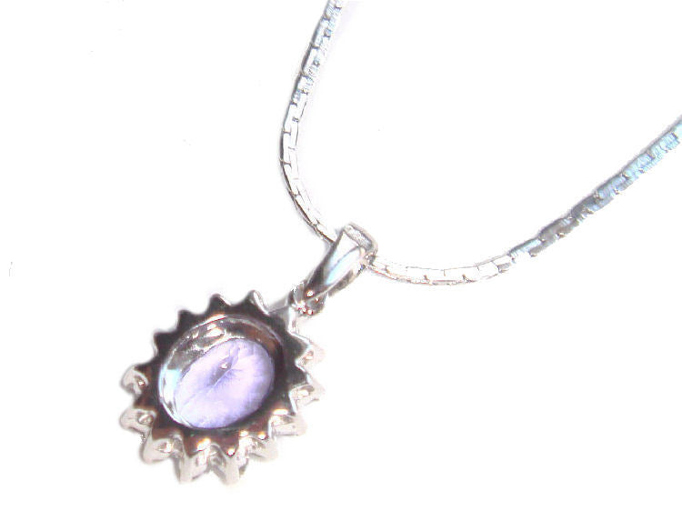 1.14ct Tanzanite & Diamond Necklace in White Gold