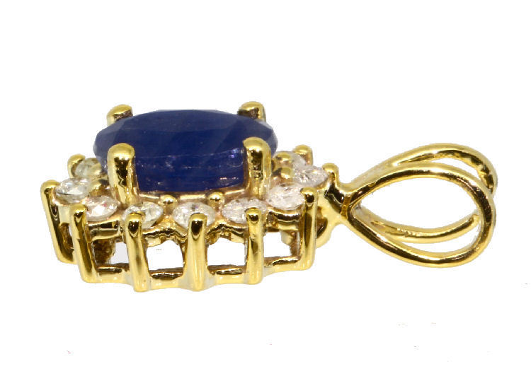 1.14ct Sapphire & Diamond Necklace in 18K & 14K Yellow Gold