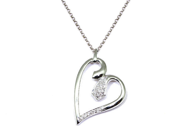 0.10ct Diamond Necklace in 18K White Gold - Necklace Length (42.00cm)
