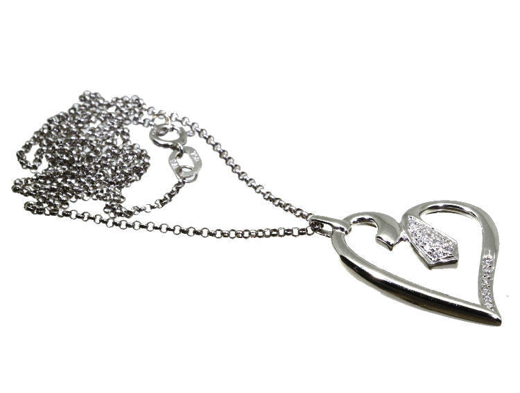 0.10ct Diamond Necklace in 18K White Gold - Necklace Length (42.00cm)