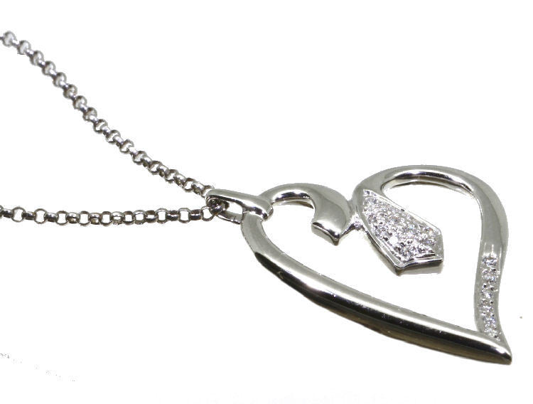 0.10ct Diamond Necklace in 18K White Gold - Necklace Length (42.00cm)