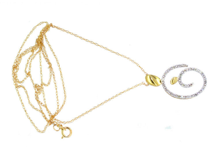 0.10ct Diamond Necklace in 10K Yellow Gold