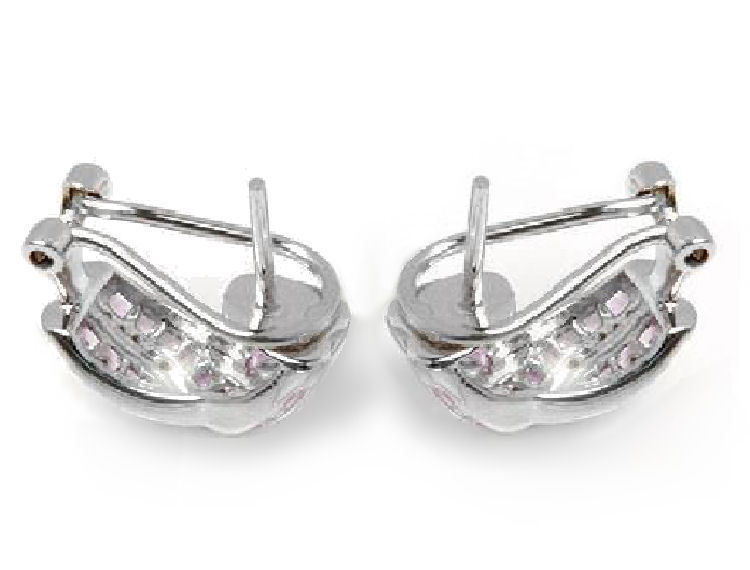 1.47ct Sapphire & Diamond Earrings in 10K White Gold