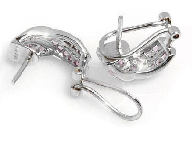 1.47ct Sapphire & Diamond Earrings in 10K White Gold