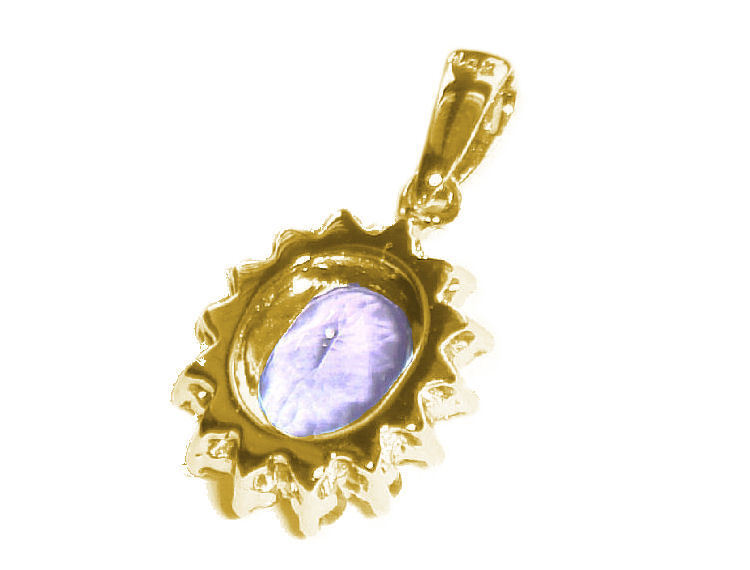1.14ct Tanzanite & Diamond Necklace in 18K & 14K Yellow Gold