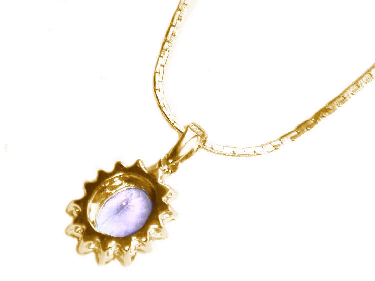 1.14ct Tanzanite & Diamond Necklace in 18K & 14K Yellow Gold