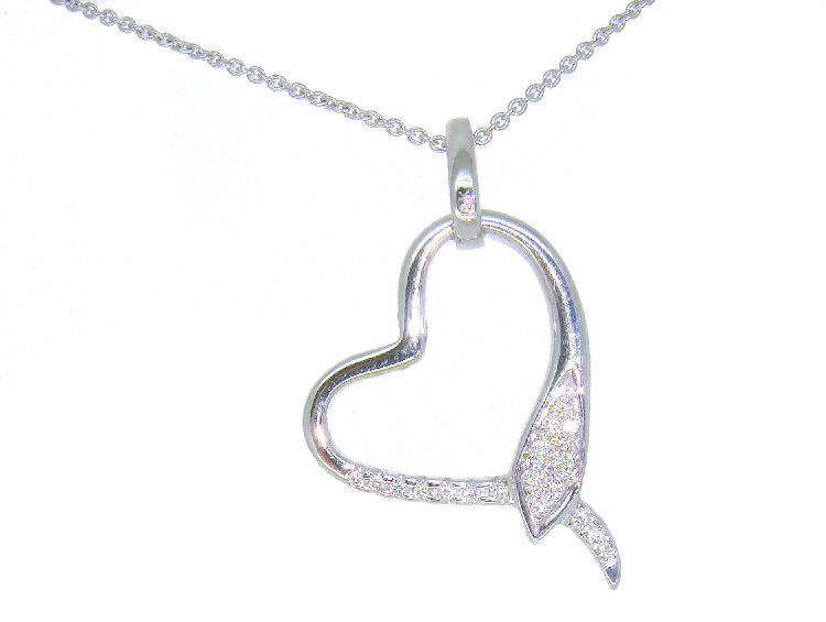 0.10ct Diamond Necklace in 18K White Gold - Necklace Length (46.30cm)
