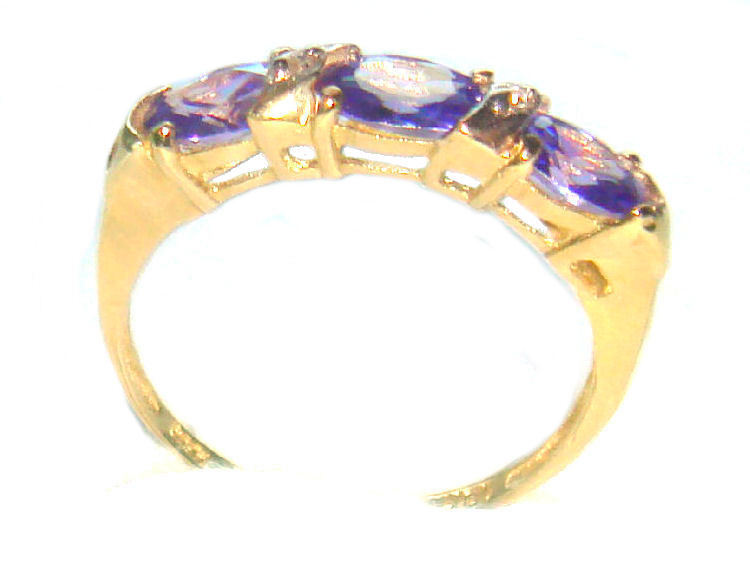 1.54ct Tanzanite & Diamond Ring in 10K Yellow Gold