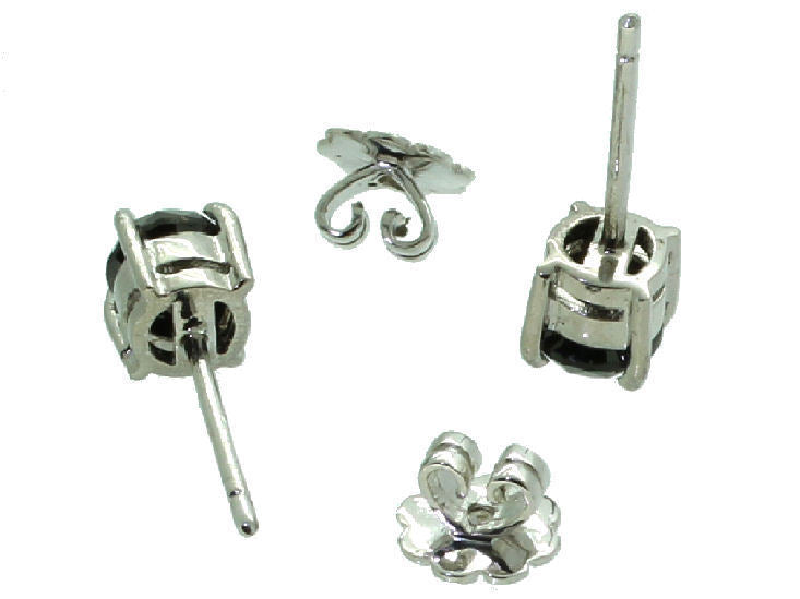 1.50ct Black Diamond Earrings in 14K White Gold