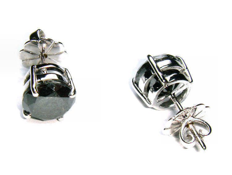 1.50ct Black Diamond Earrings in 14K White Gold