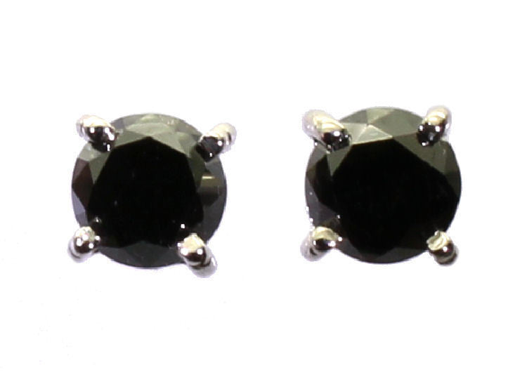 1.50ct Black Diamond Earrings in 14K White Gold