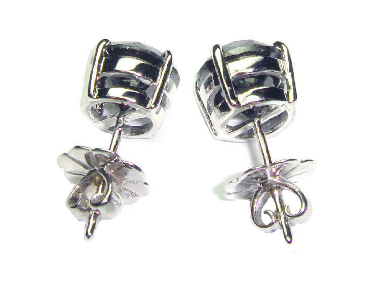 1.50ct Black Diamond Earrings in 14K White Gold