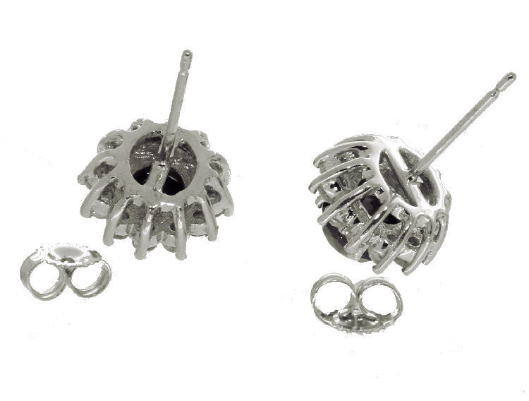2.00ct Black & White Diamond Earrings in 14K White Gold