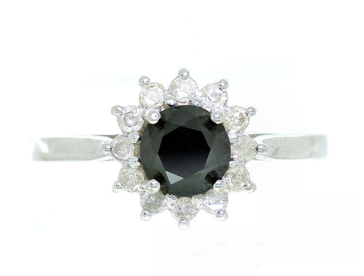 4.00ct Black & White Diamond Necklace, Earrings & Ring Set in 18K & 14K Gold