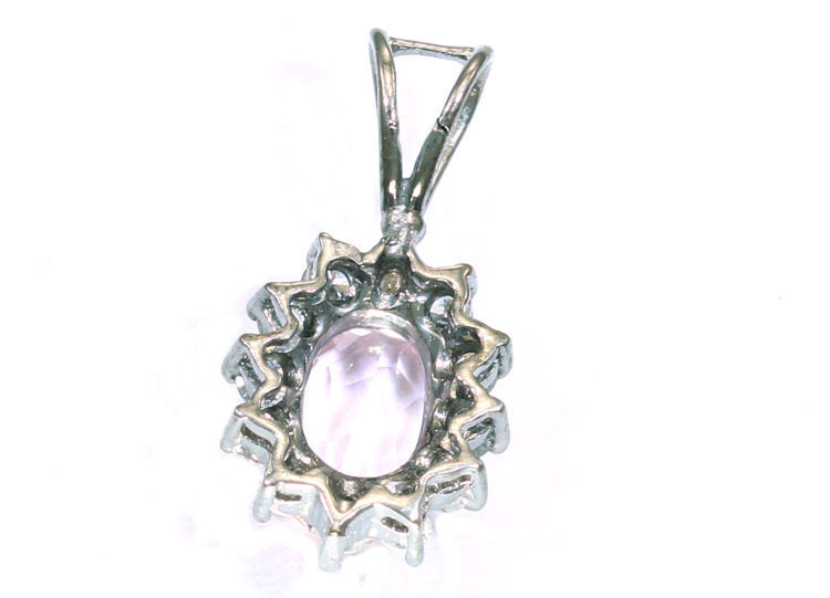 1.14ct Kunzite & Diamond Necklace in 18K & 14K White Gold