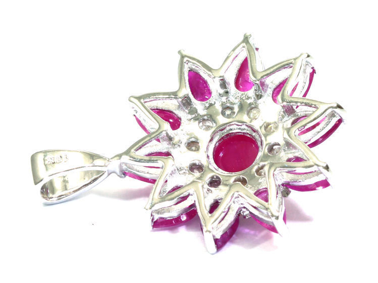 3.24ct Ruby & Diamond Necklace in 18K White Gold