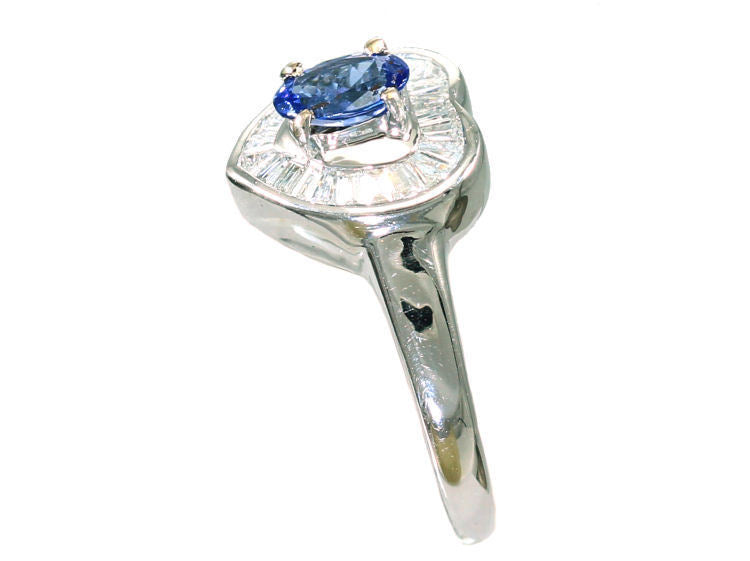0.95ct Tanzanite & Diamond Diamond Ring in 18k White Gold