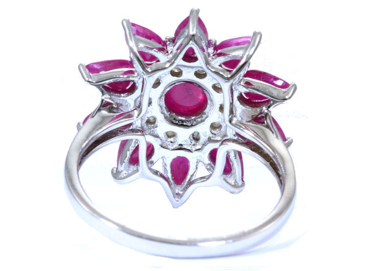 3.24ct Ruby & Diamond Ring in 18K White Gold