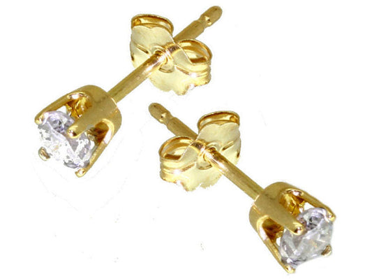 0.25 Carats Diamond Earrings in 14k Yellow Gold