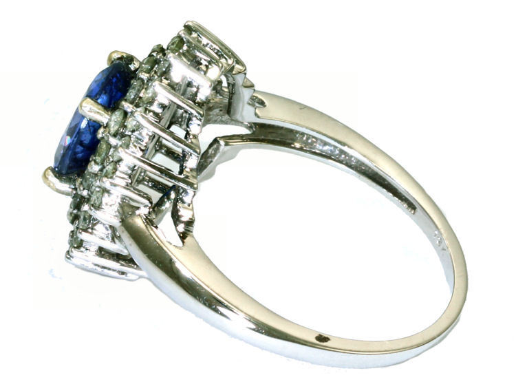 3.26 ctw Diamond and Tanzanite Set in 18K White Gold Ring