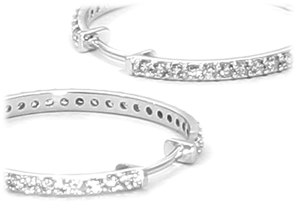 0.78ct Diamond Hoop Earrings in 14K White Gold