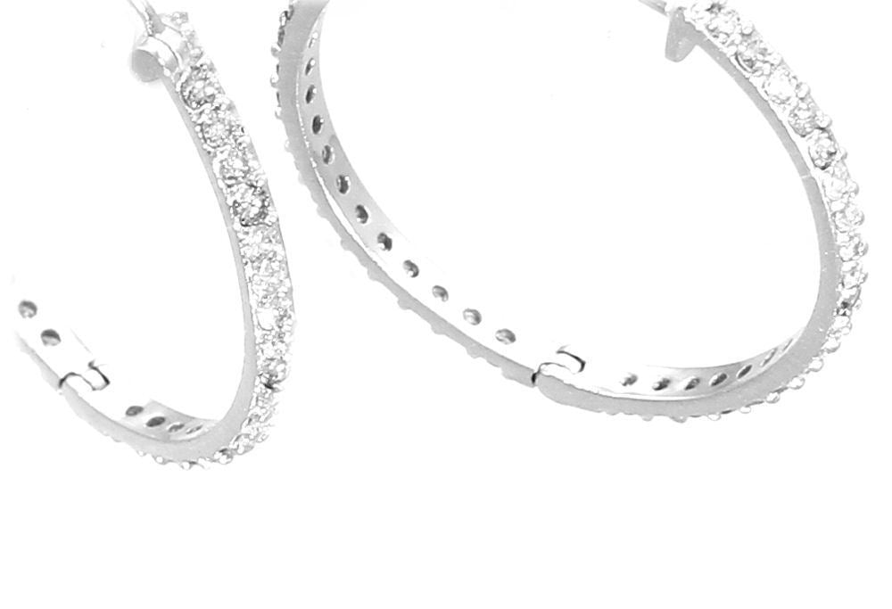 0.78ct Diamond Hoop Earrings in 14K White Gold