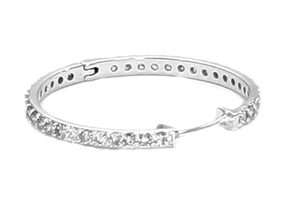 0.78ct Diamond Hoop Earrings in 14K White Gold