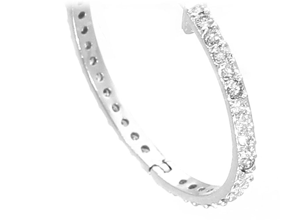 0.78ct Diamond Hoop Earrings in 14K White Gold