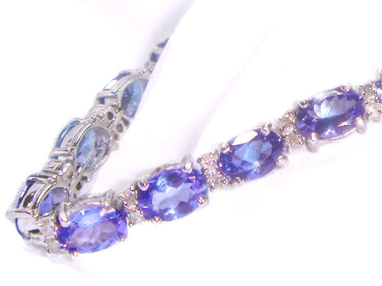 19.30ct Tanzanite & Diamond Bracelet in 14K White Gold