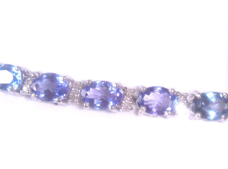 19.30ct Tanzanite & Diamond Bracelet in 14K White Gold