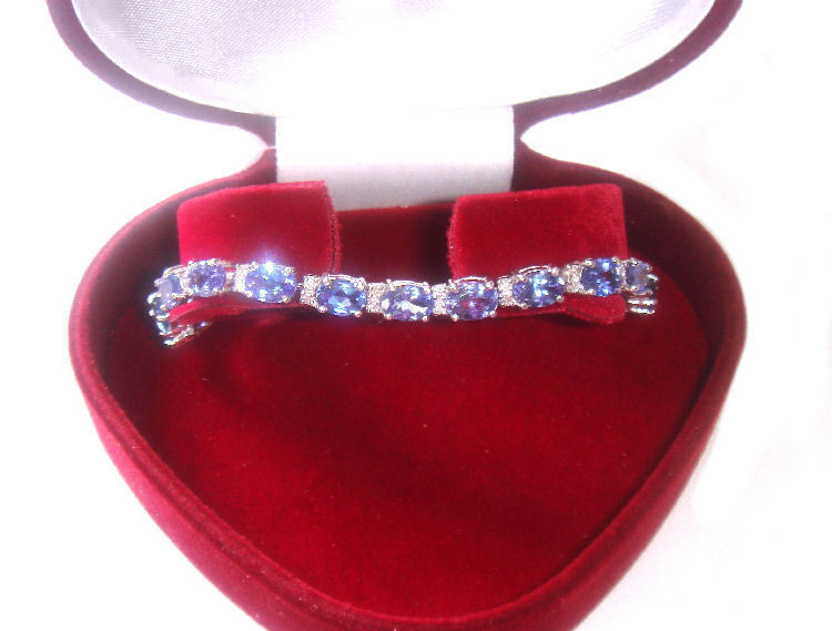 19.30ct Tanzanite & Diamond Bracelet in 14K White Gold